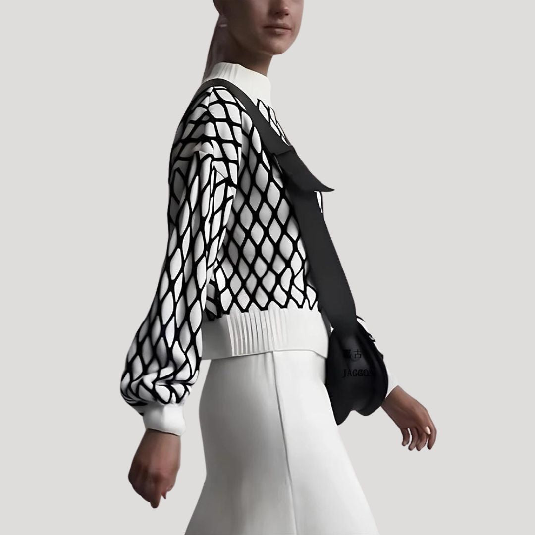 Amely - Pull à motifs avec manches ballon
