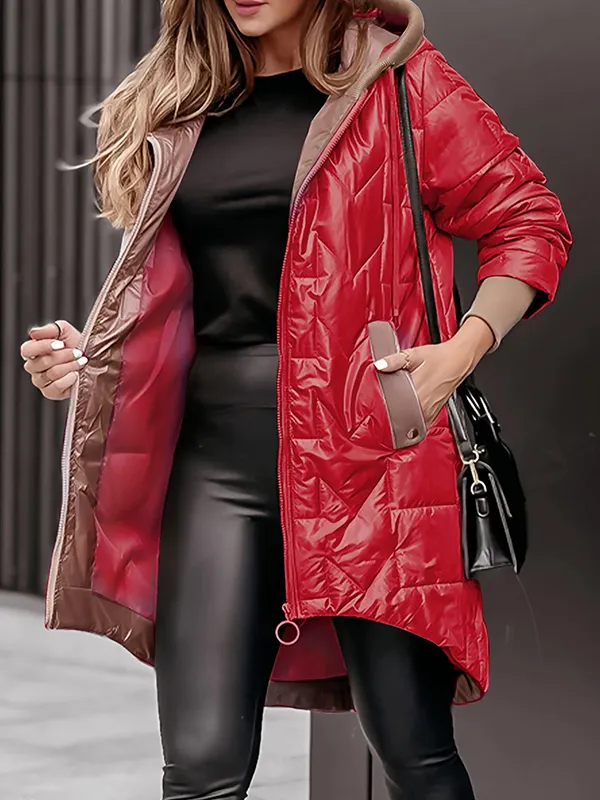 Veste d'hiver à capuche et fermeture éclair