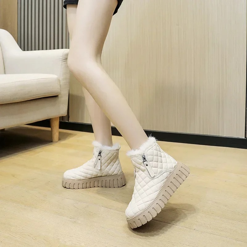 Éloïse - Chaussures d'hiver à fermeture à glissière avec motif en bloc pour dames