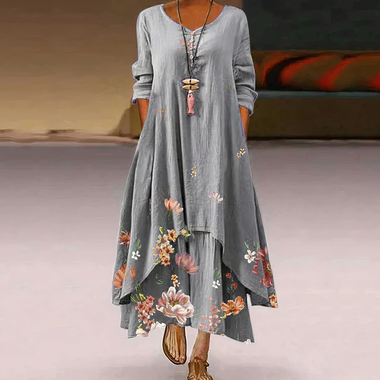 Lauren - Elégante Robe En Coton À La Mode