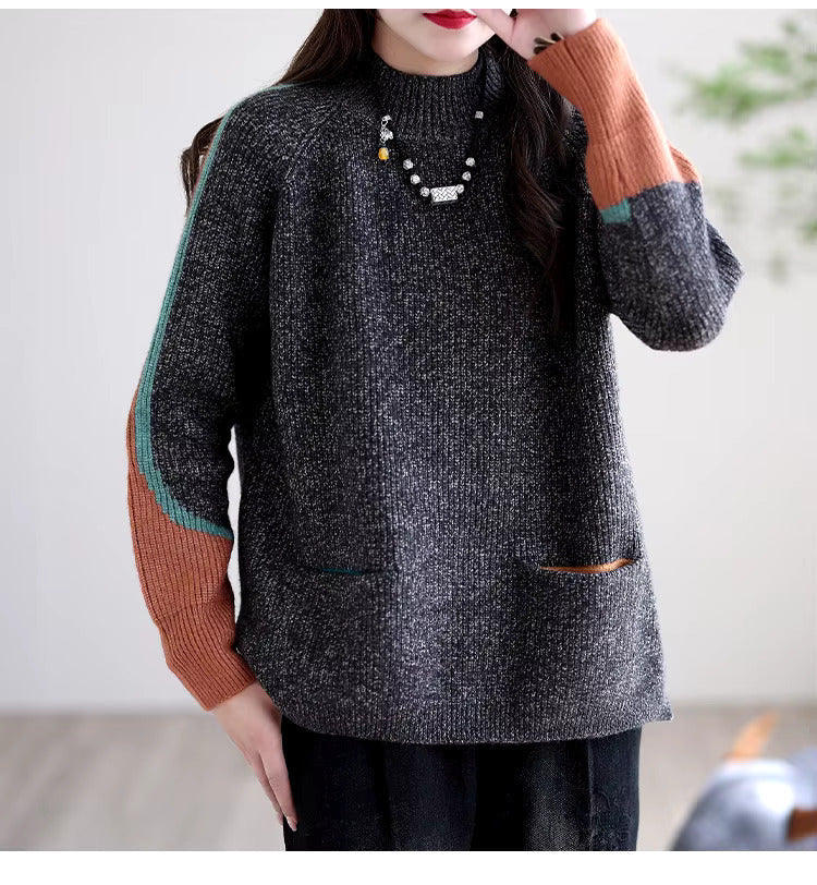 Pull tricoté élégant avec poches pour un usage quotidien