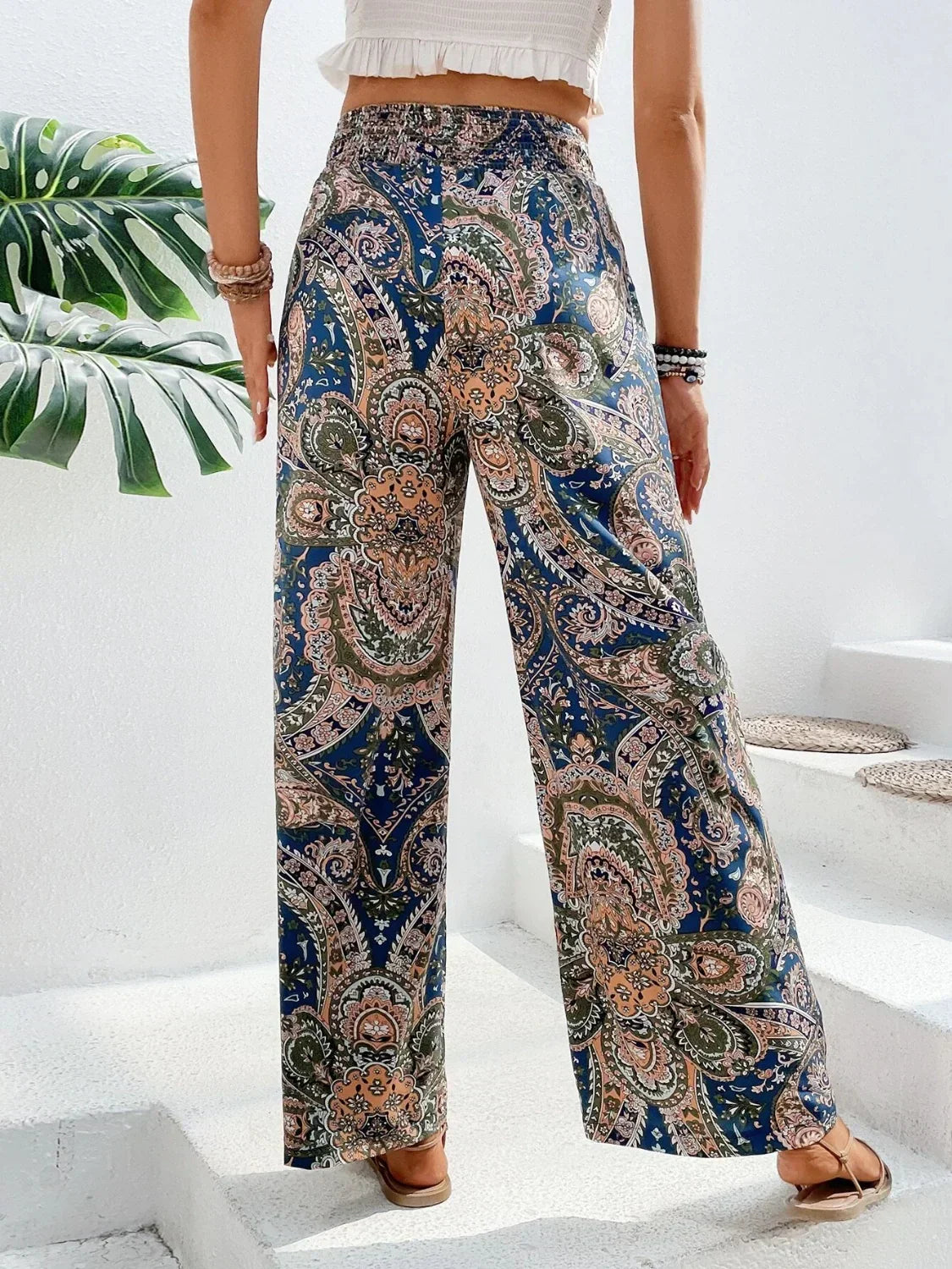 Pantalon taille haute imprimé - Caritta