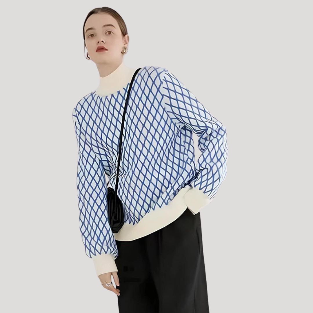 Amely - Pull à motifs avec manches ballon