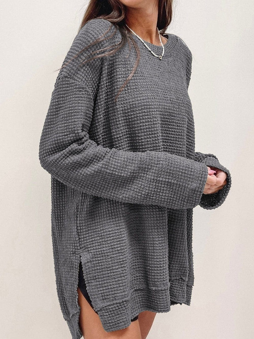 Pull oversize à manches longues et fentes latérales