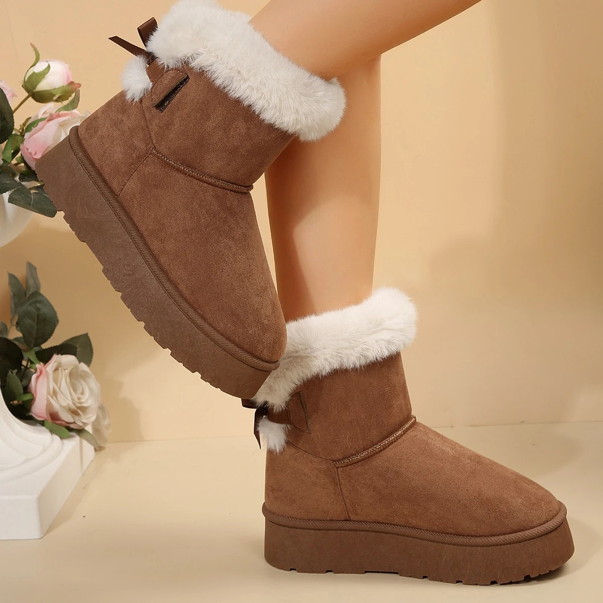Mélodie - Bottes d'hiver à bout rond, légères et rembourrées