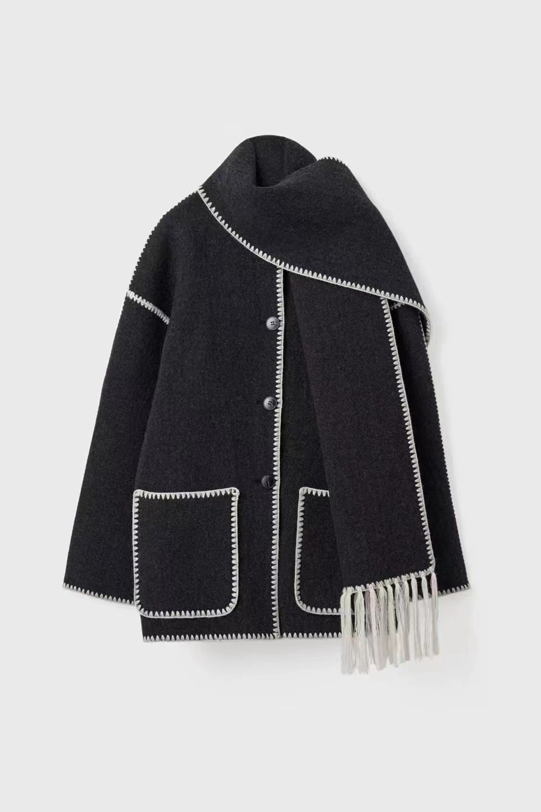 La Vie │ Manteau de laine avec écharpe
