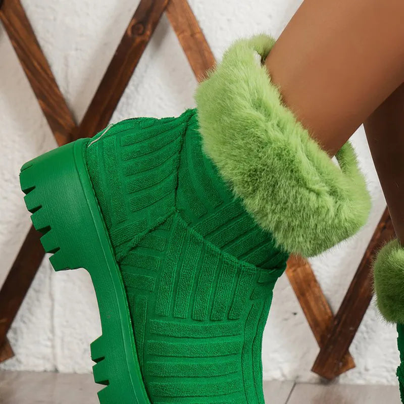 Arleth - Bottines d'Hiver à Semelle Épaisse et Douillette pour Femme