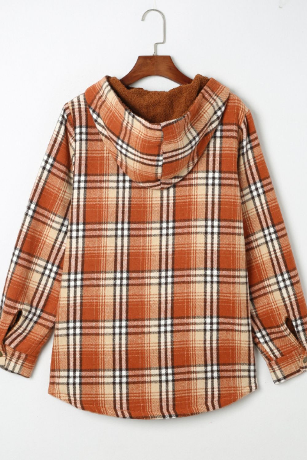 Mira - Veste à carreaux boutonnée avec capuche et manches longues pour femme
