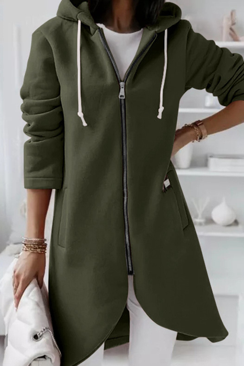 Pull à capuche décontracté avec fermeture éclair et capuche réglable