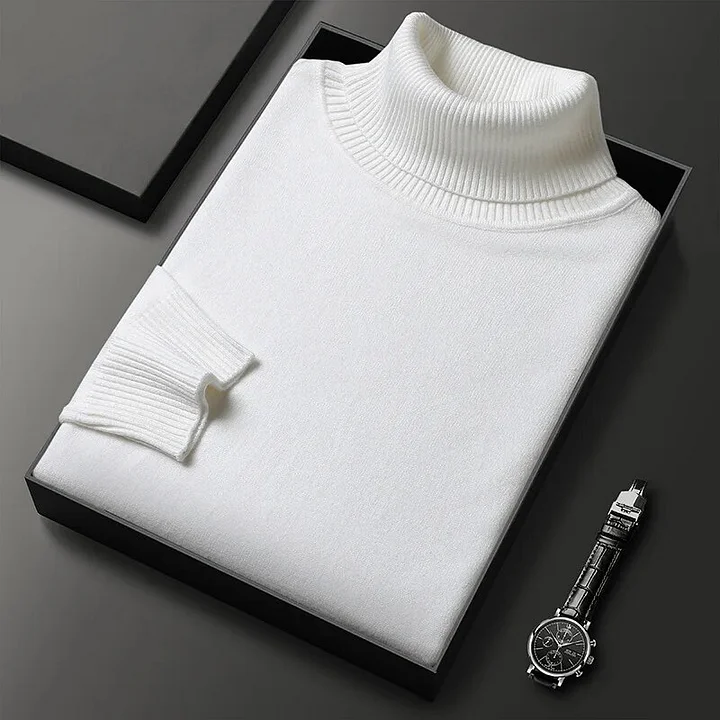 Pull à col roulé à la mode avec une coupe ajustée pour le temps froid