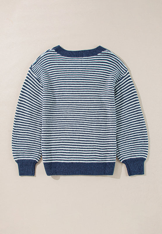 Lana - Pull à rayures avec col bateau et manches longues pour femme
