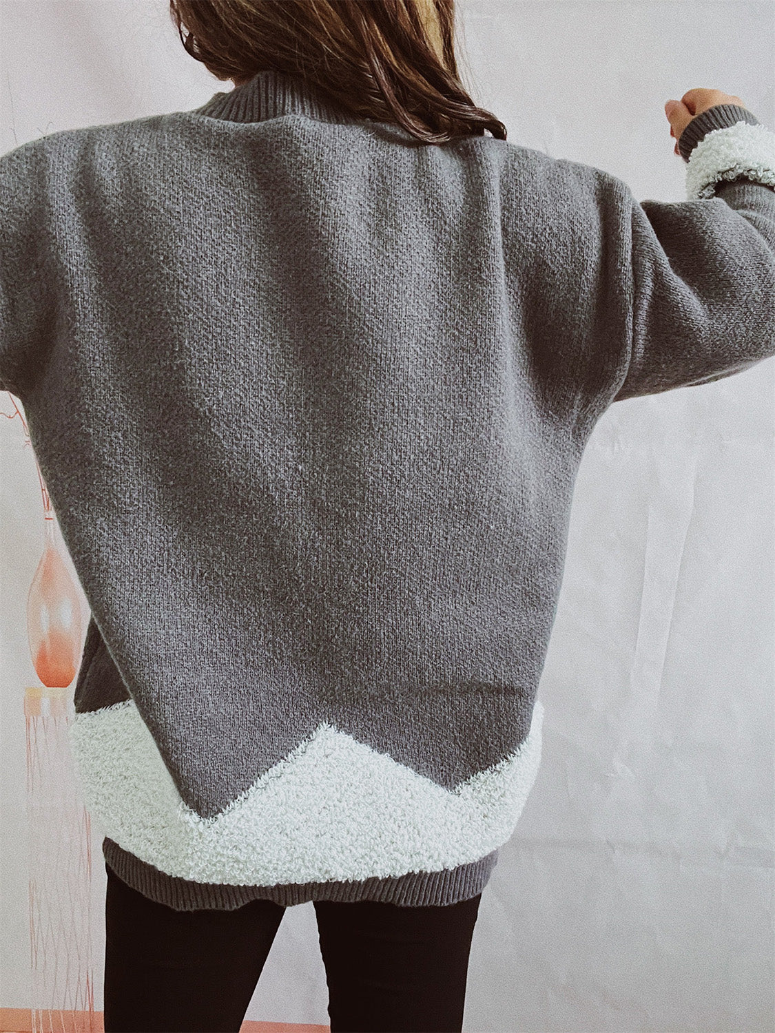 Holly - Pull avec motif sapin de Noël et épaules tombantes pour femme