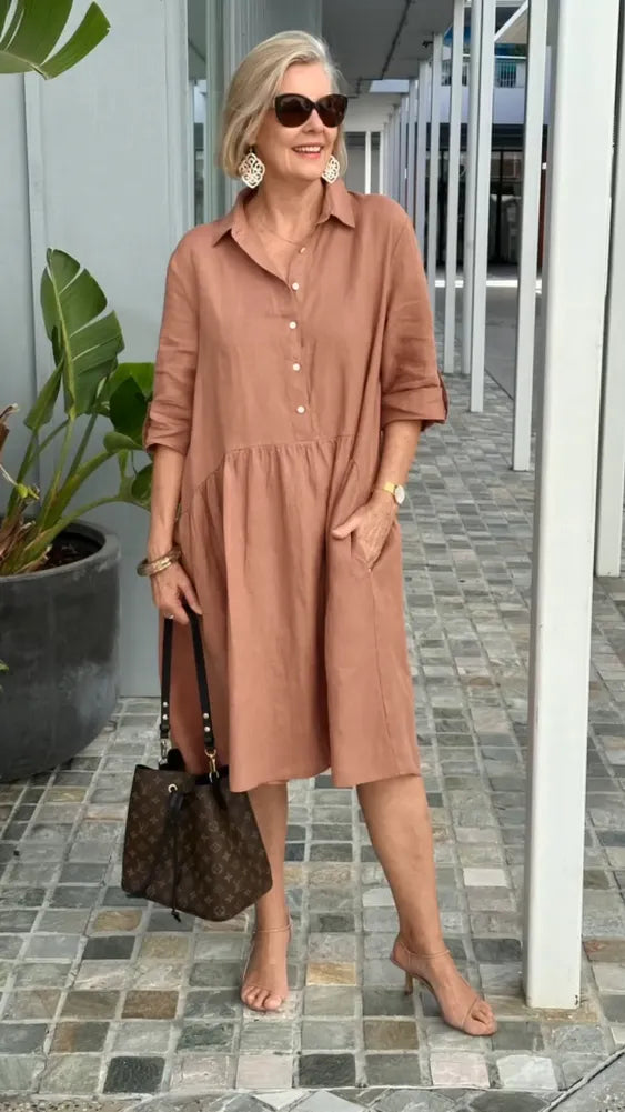 Lerna - Robe de loisirs en lin doux pour femmes