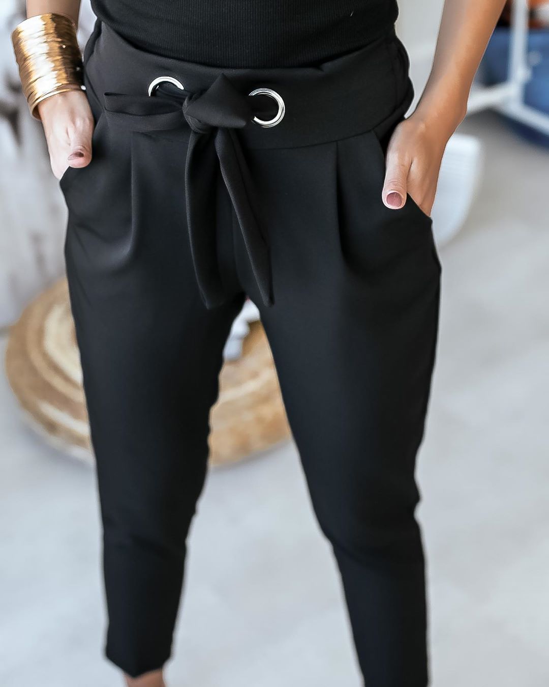 Angelien - Pantalon Décontracté Taille Haute