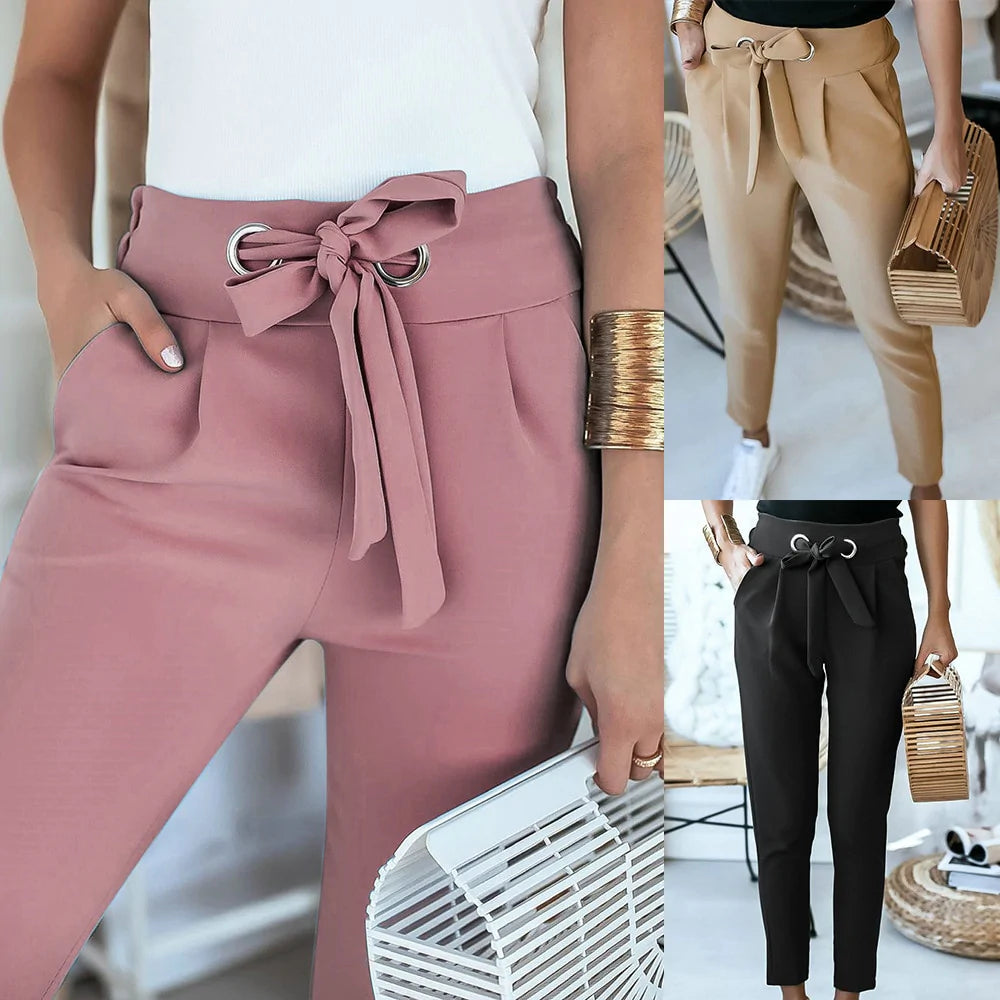 Angelien - Pantalon Décontracté Taille Haute