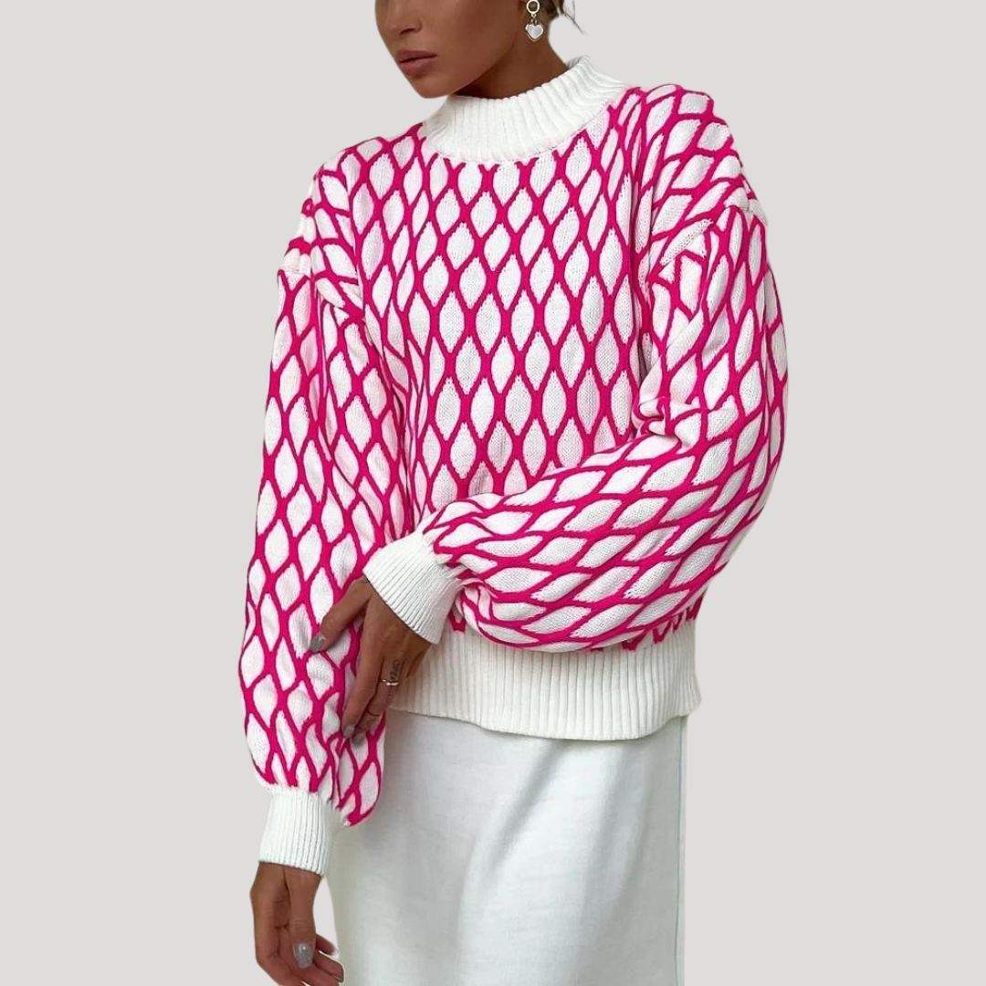 Amely - Pull à motifs avec manches ballon