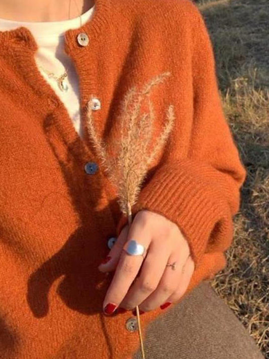 Cardigan tricoté multicouche à col rond