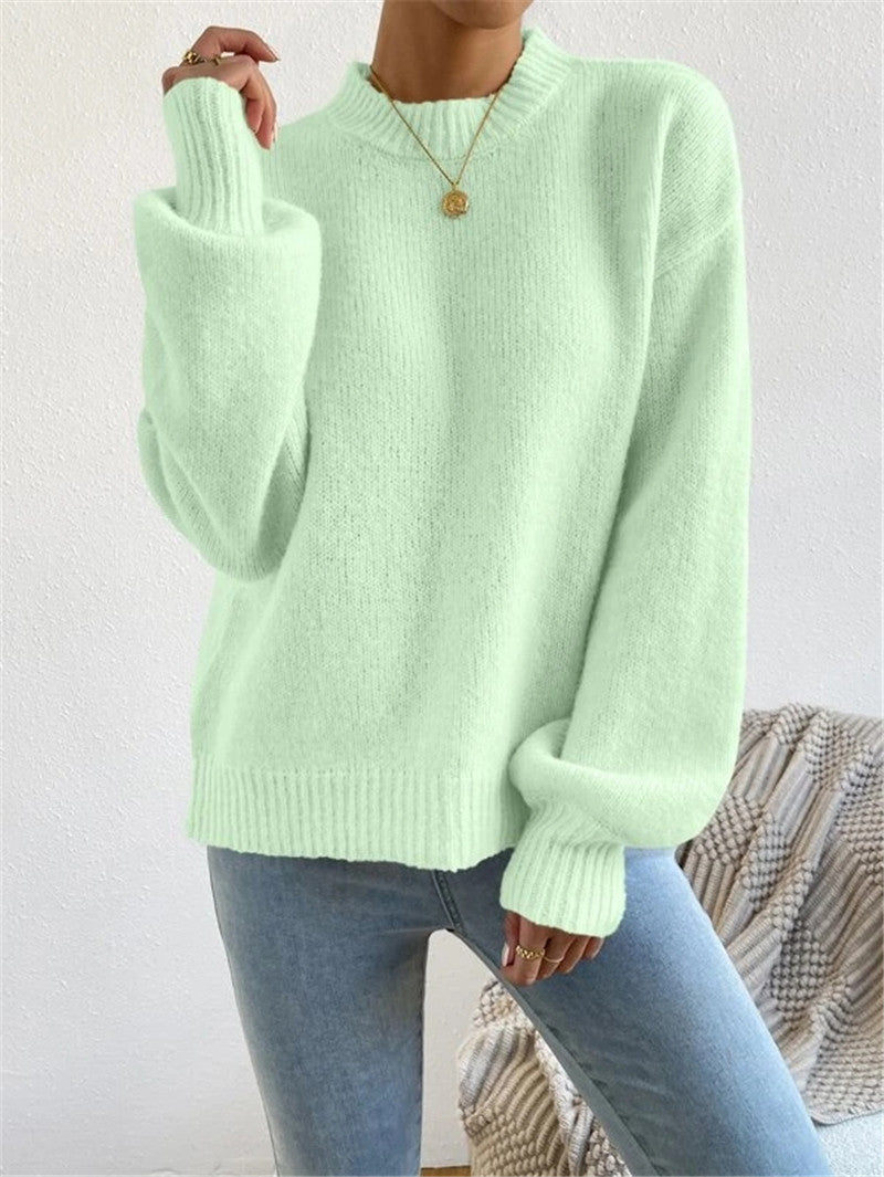 Amélie - Pull à manches longues pour femme avec col montant
