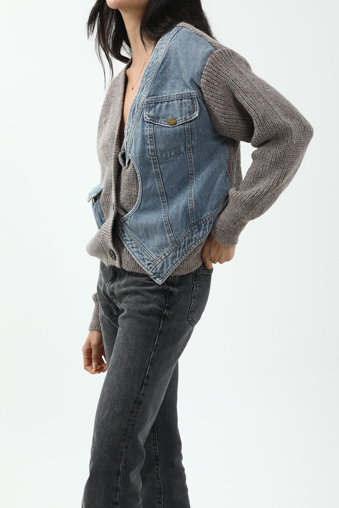 La Vie │ Cardigan asymétrique en denim