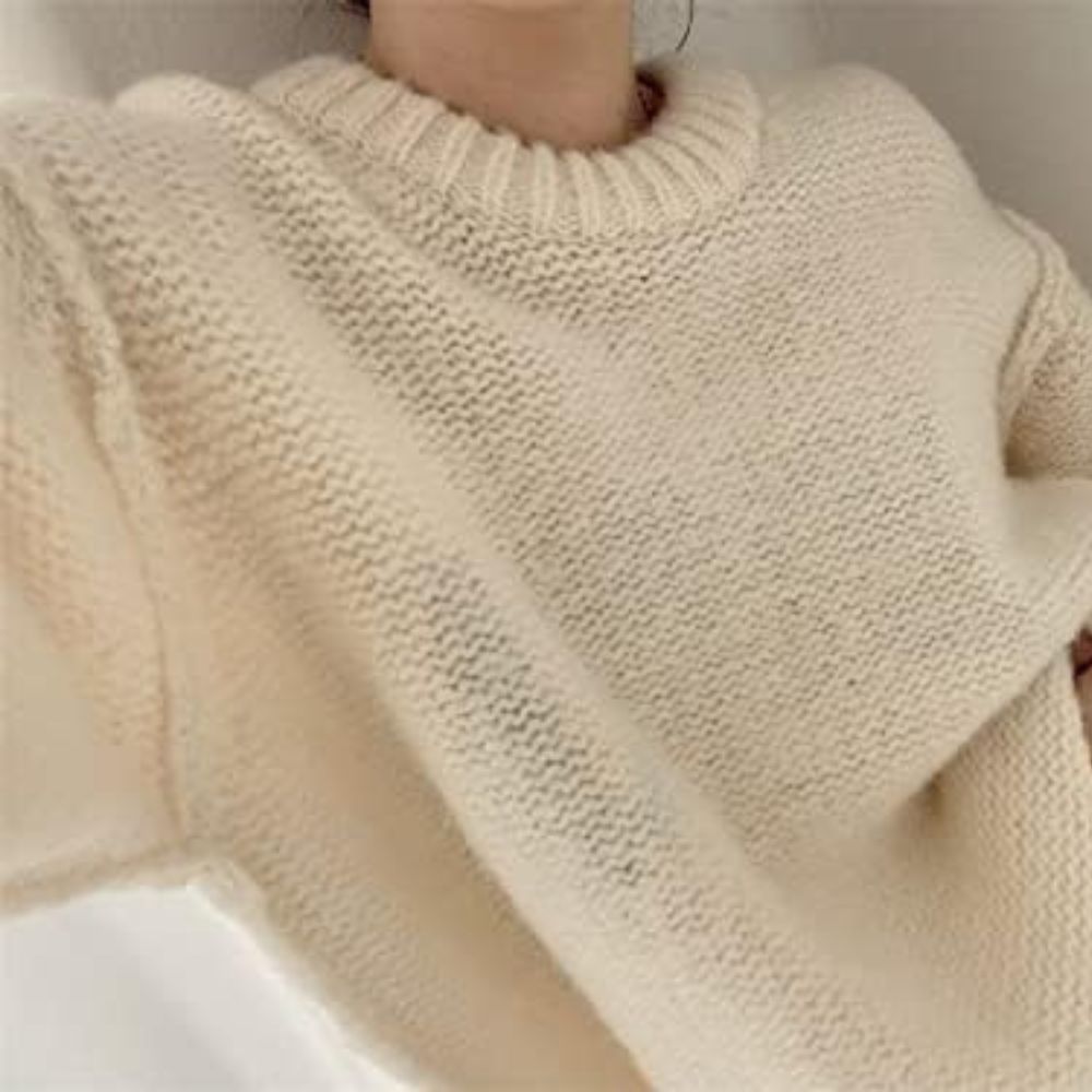 Amy - Pull en tricot avec lettres contrastées