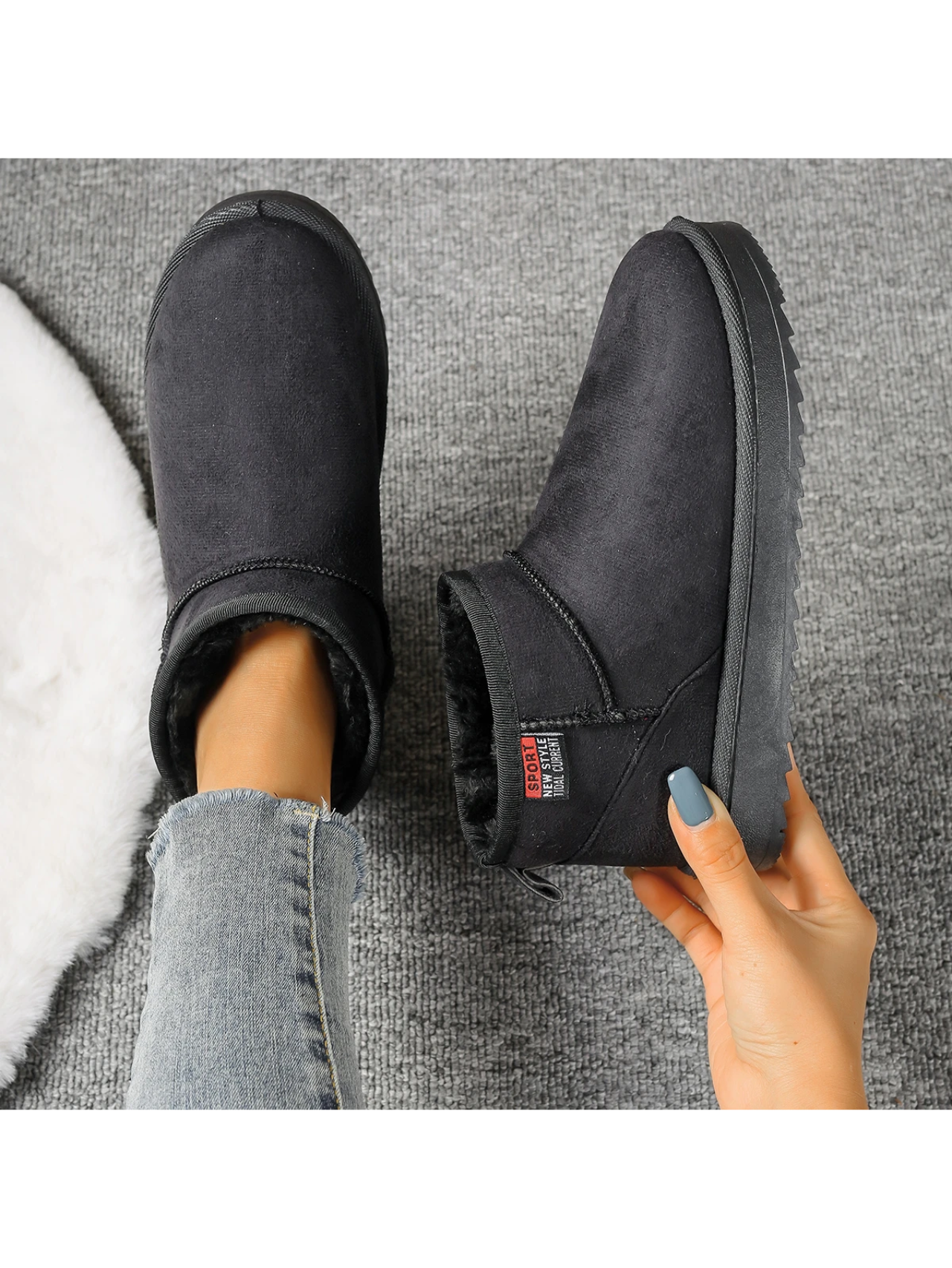 Lucie - Bottes d'hiver simples, plates, légères et rembourrées