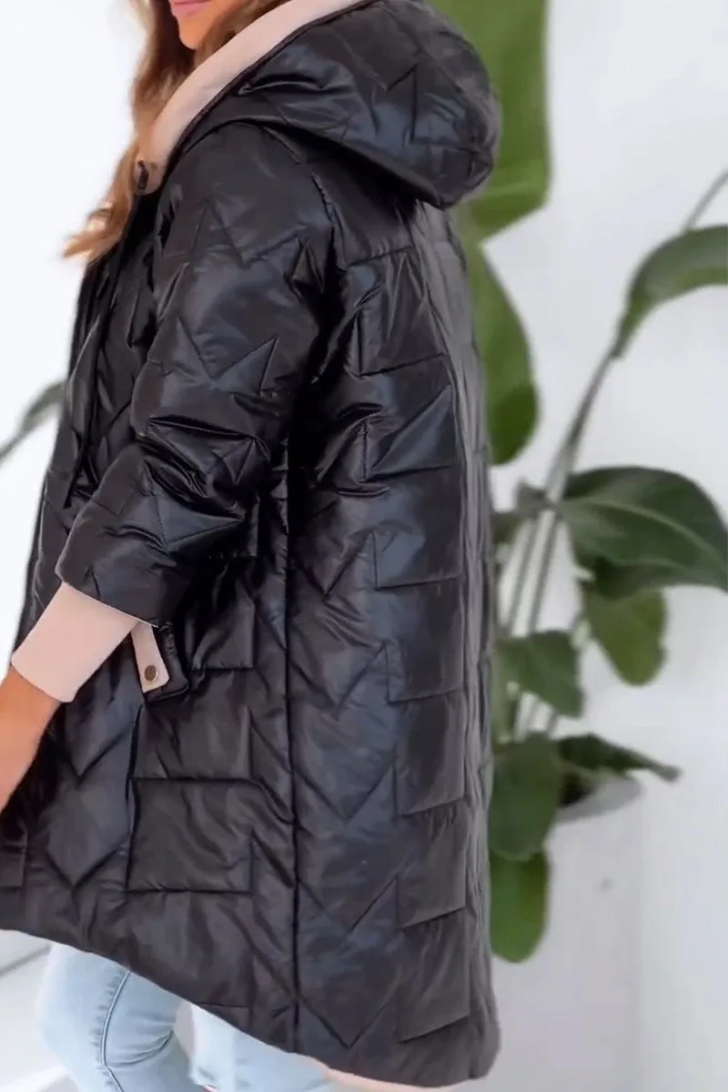 Veste d'hiver à capuche et fermeture éclair