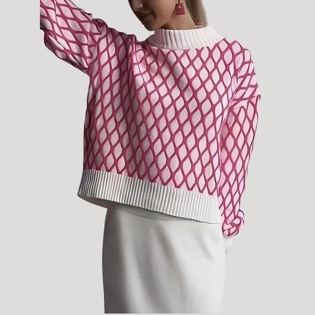 Amely - Pull à motifs avec manches ballon