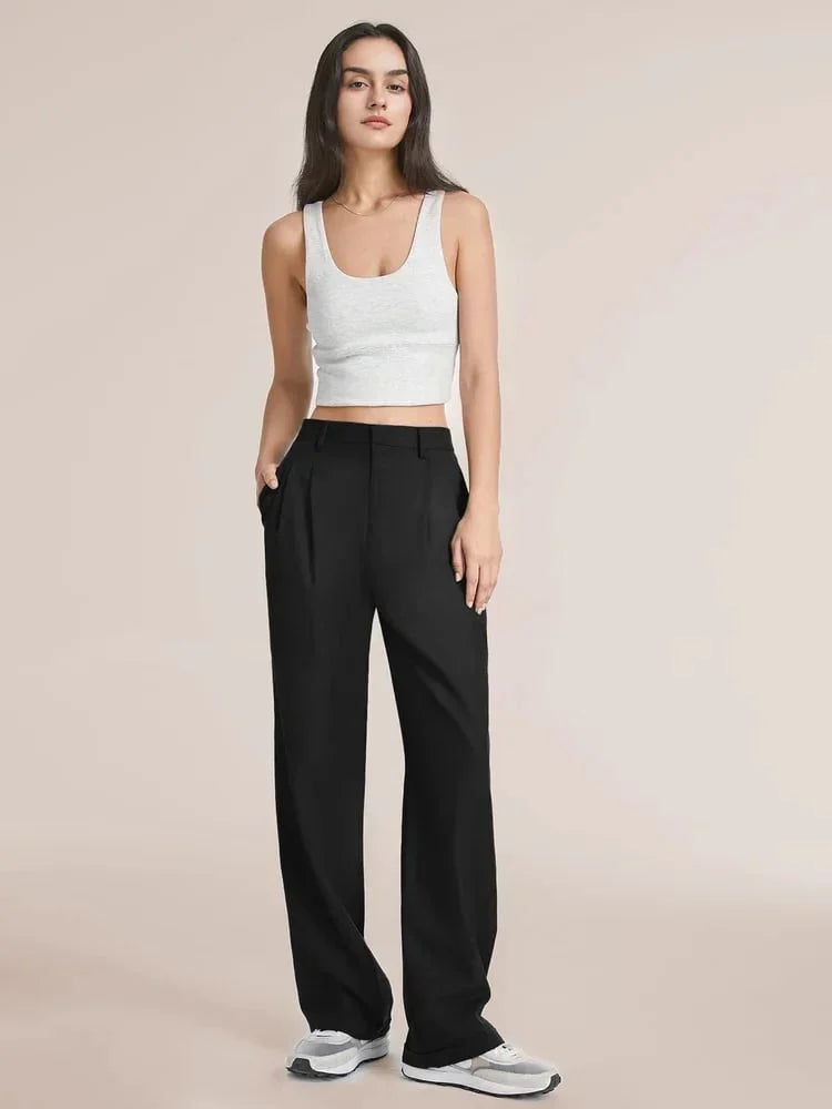 Josie - Pantalon palazzo à taille haute et à jambes larges