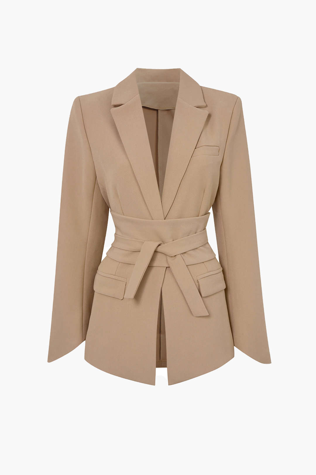 La Vie │ Blazer ceinturé à revers cranté