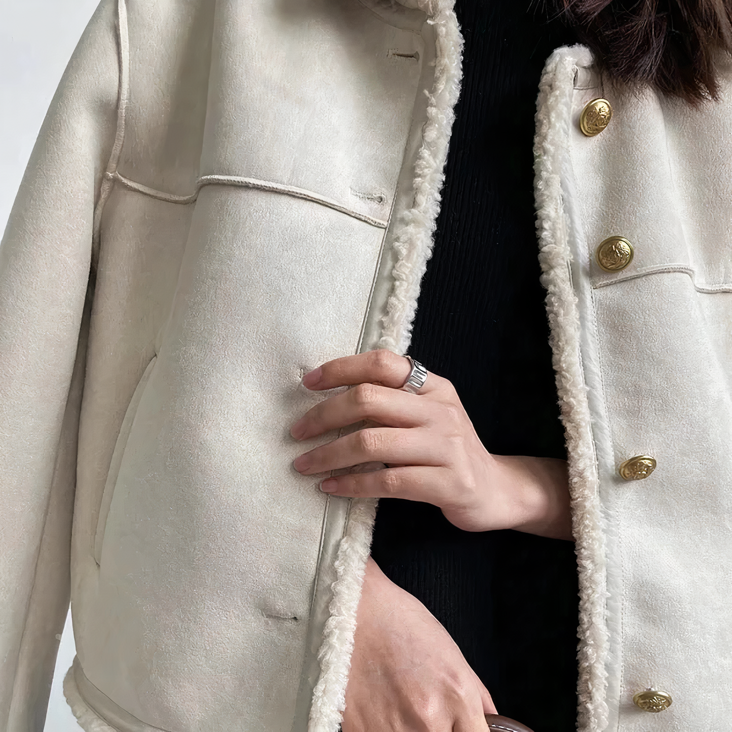 Veste Sherpa Boutonnée - Jolana