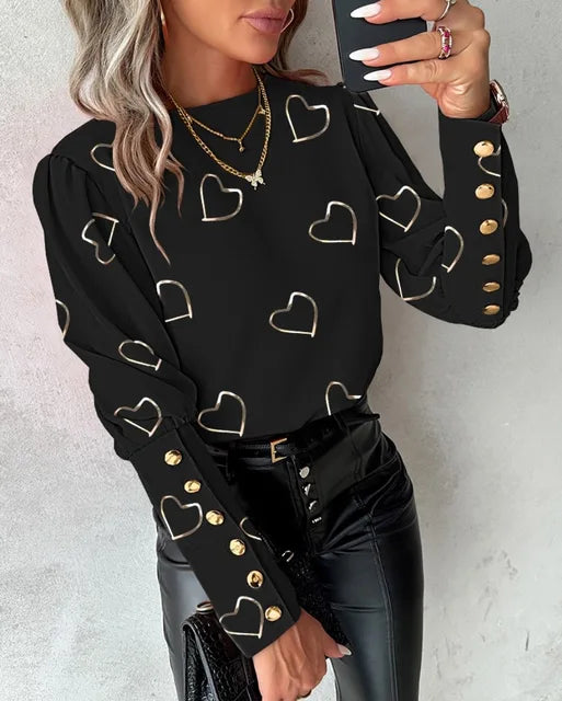 Andrea - Blouse Élégante à Boutons pour Femmes