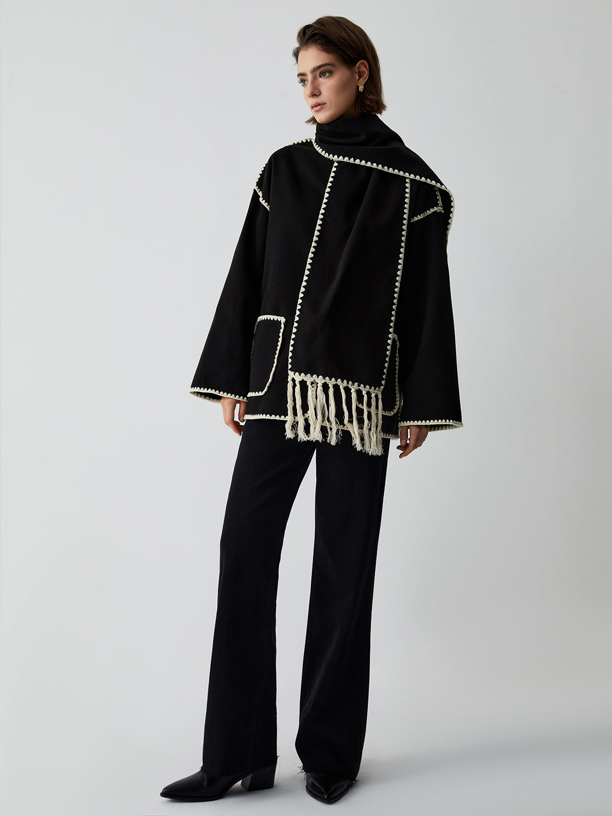 La Vie │ Veste contrastée avec écharpe