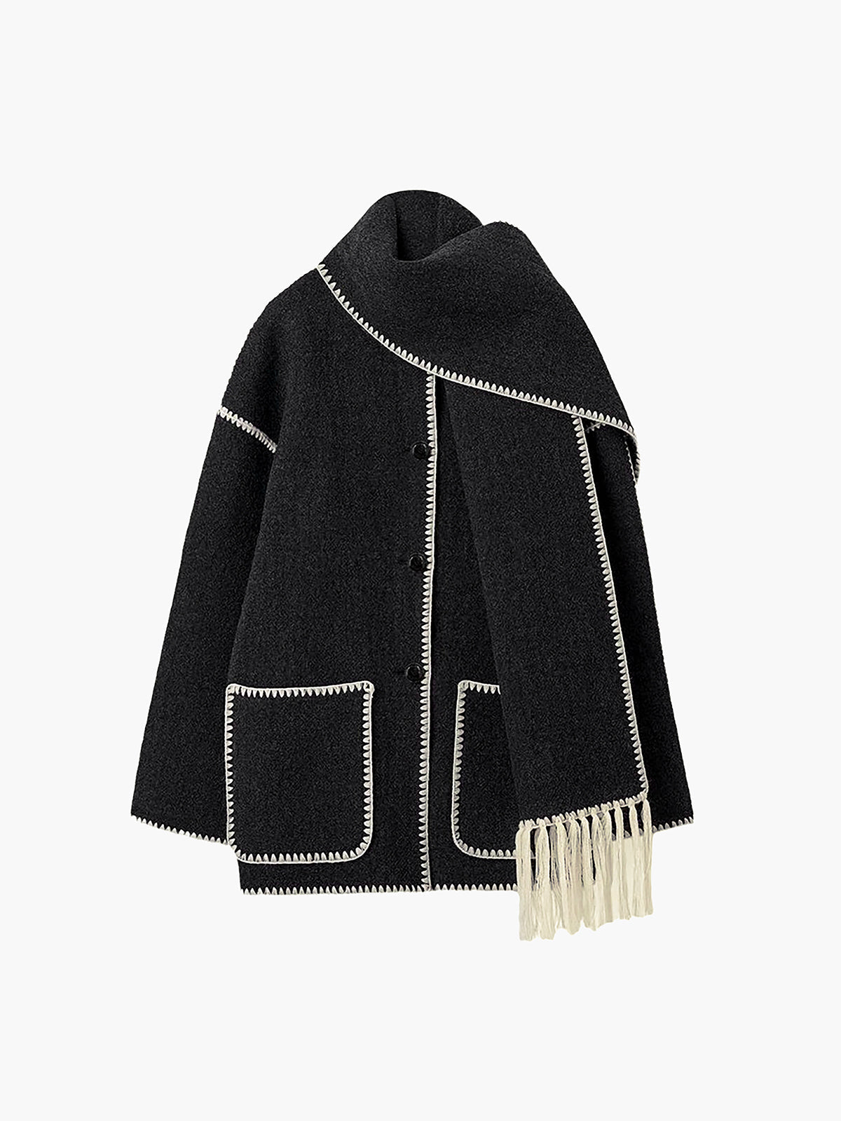 La Vie │ Veste contrastée avec écharpe