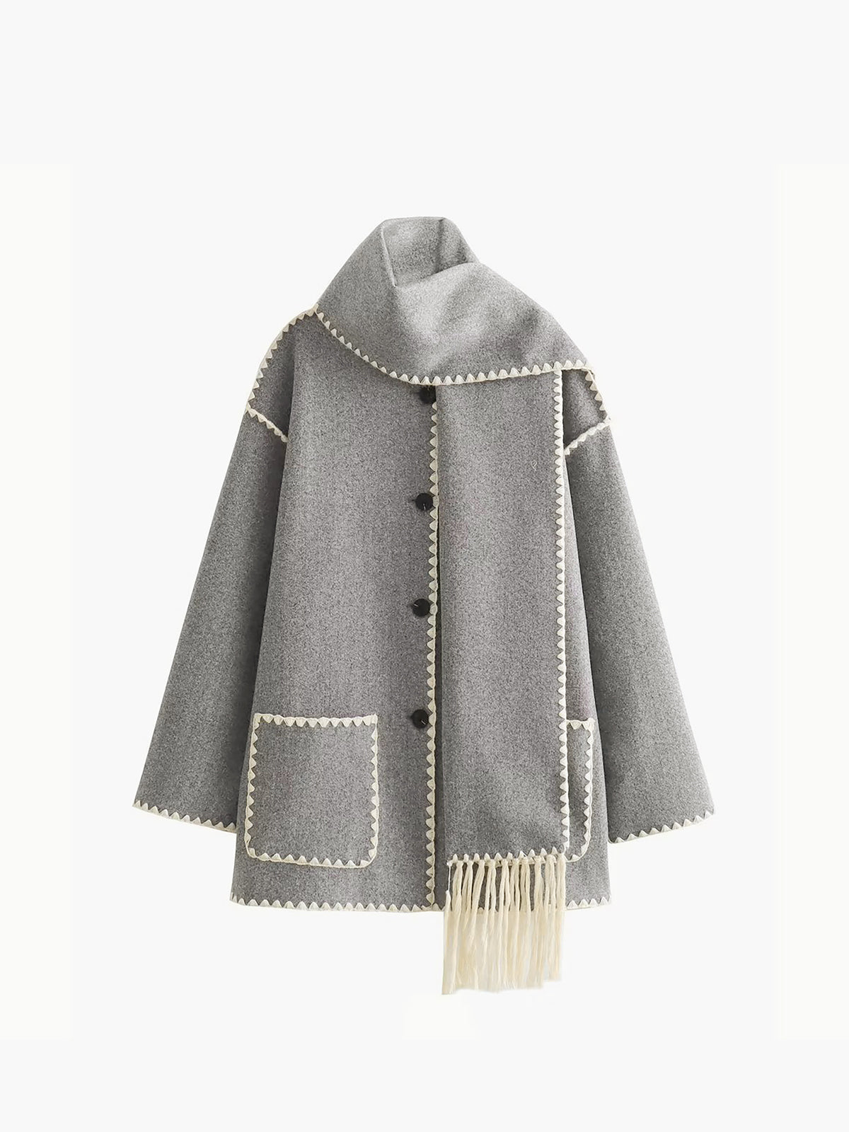 La Vie │ Veste contrastée avec écharpe