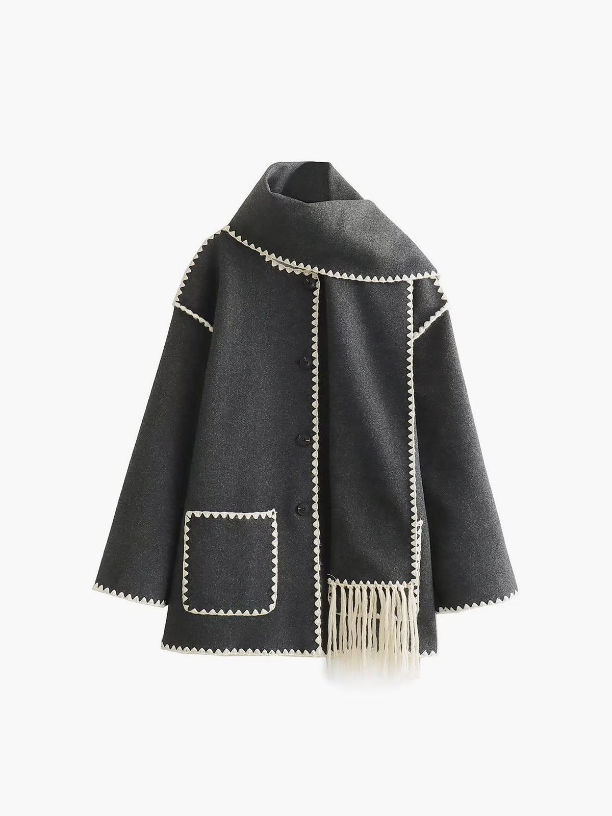 La Vie │ Veste contrastée avec écharpe