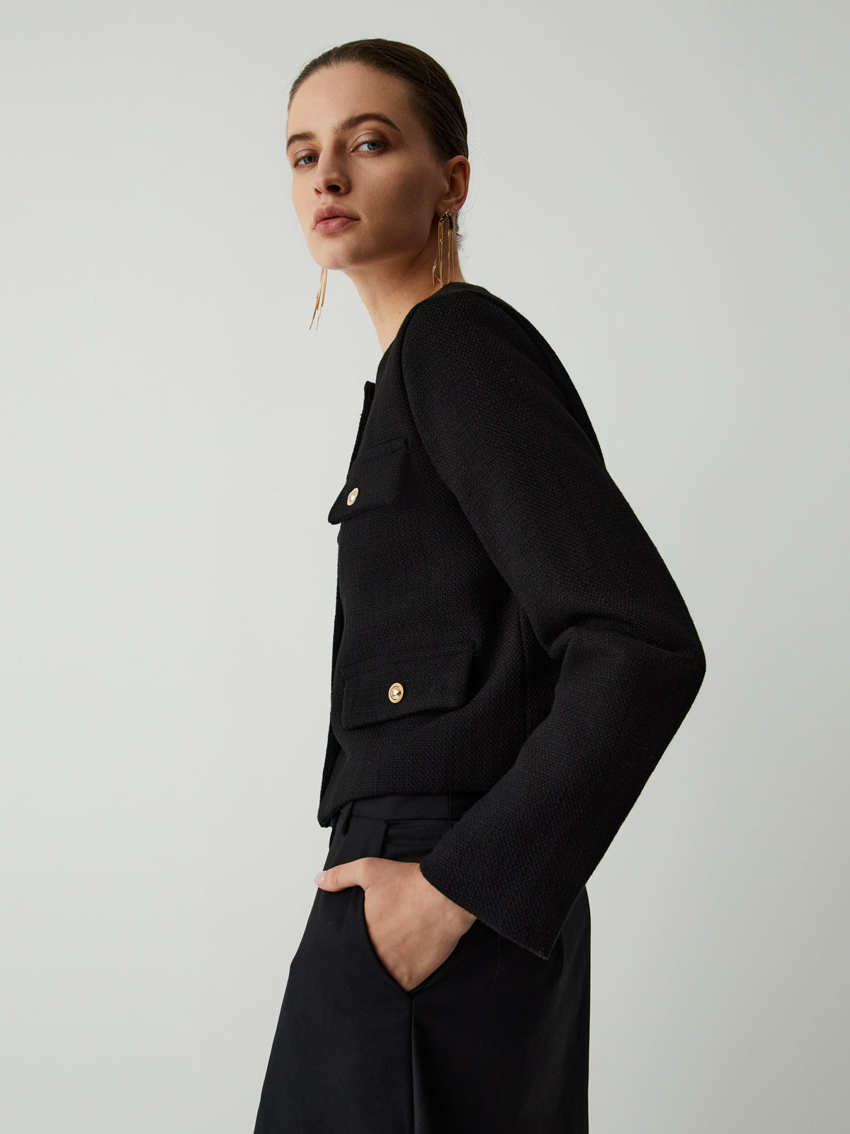 La Vie │ Blazer en tweed à boutons