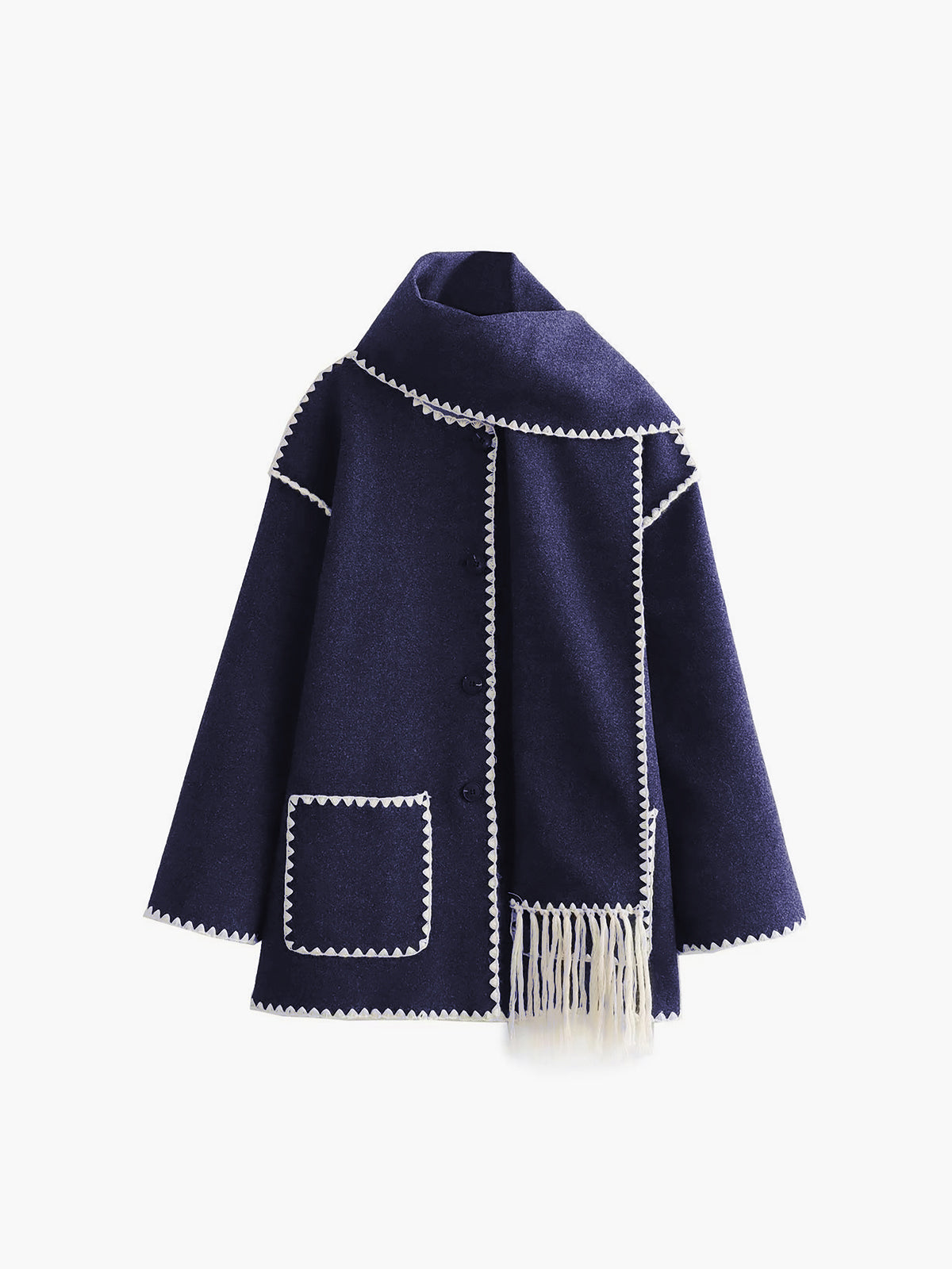 La Vie │ Veste contrastée avec écharpe