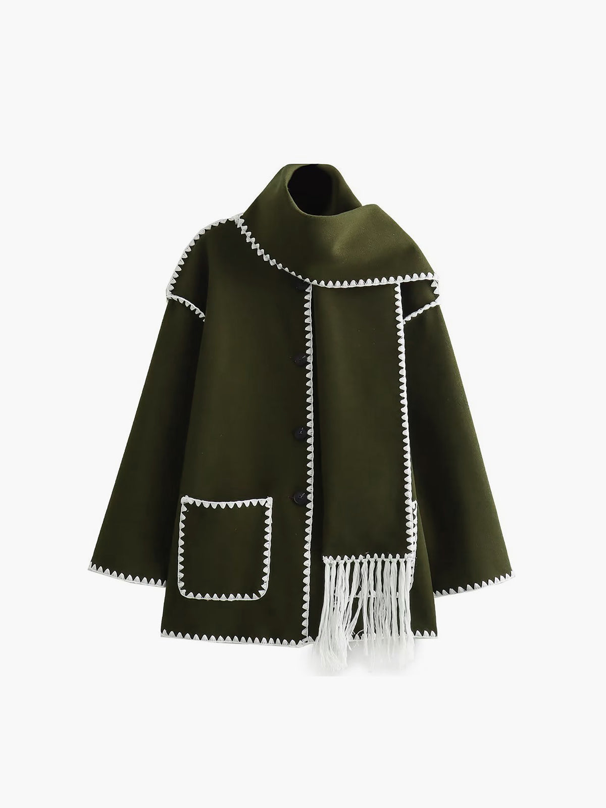 La Vie │ Veste contrastée avec écharpe