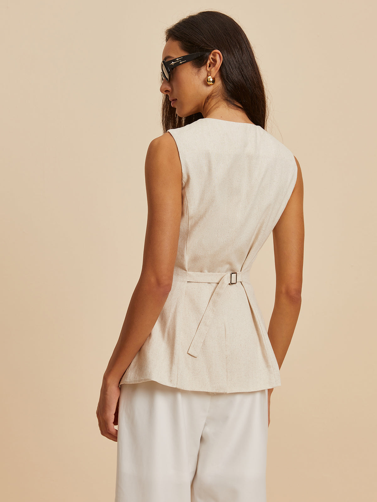 La Vie │ Gilet à poches en lin