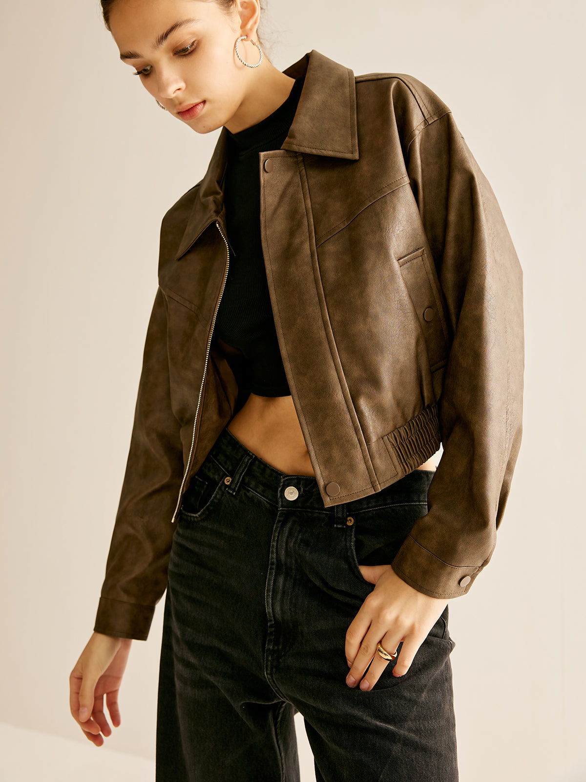 La Vie │ Veste en cuir à fermeture éclair