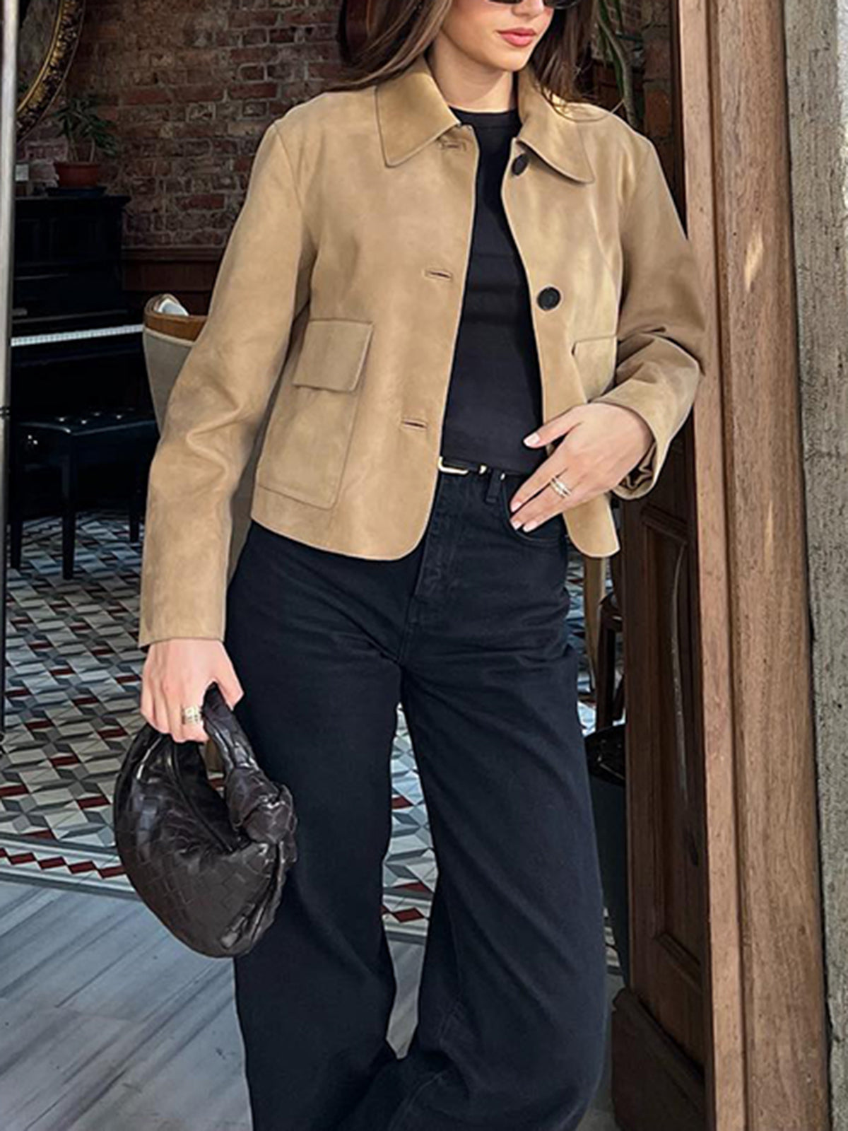 La Vie │ Veste à revers à boutons souples