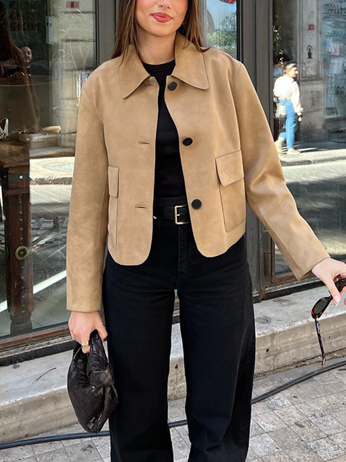 La Vie │ Veste à revers à boutons souples