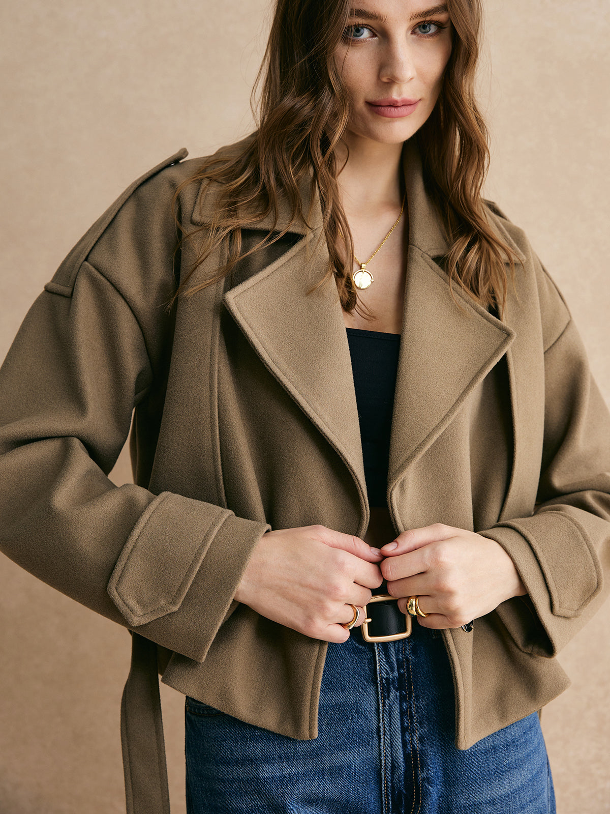 La Vie │ Veste chaude à ceinture unie