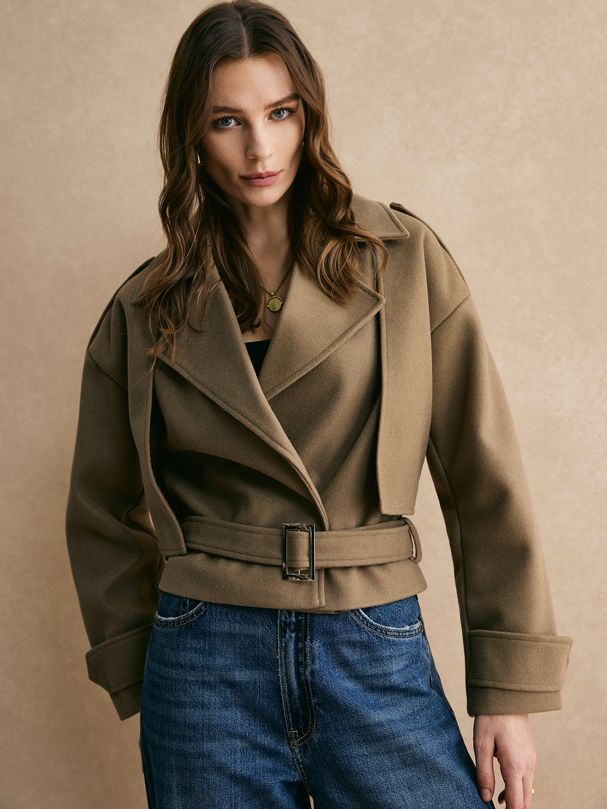 La Vie │ Veste chaude à ceinture unie