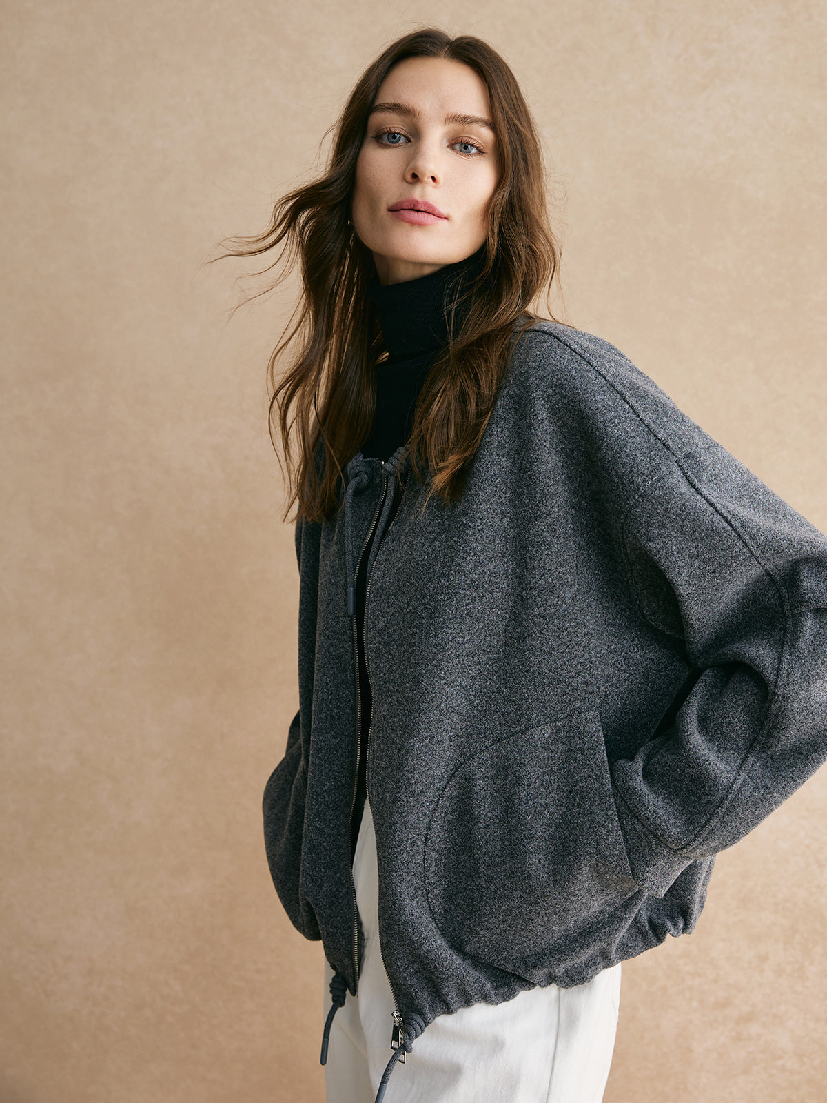 La Vie │ Veste ample à fermeture éclair