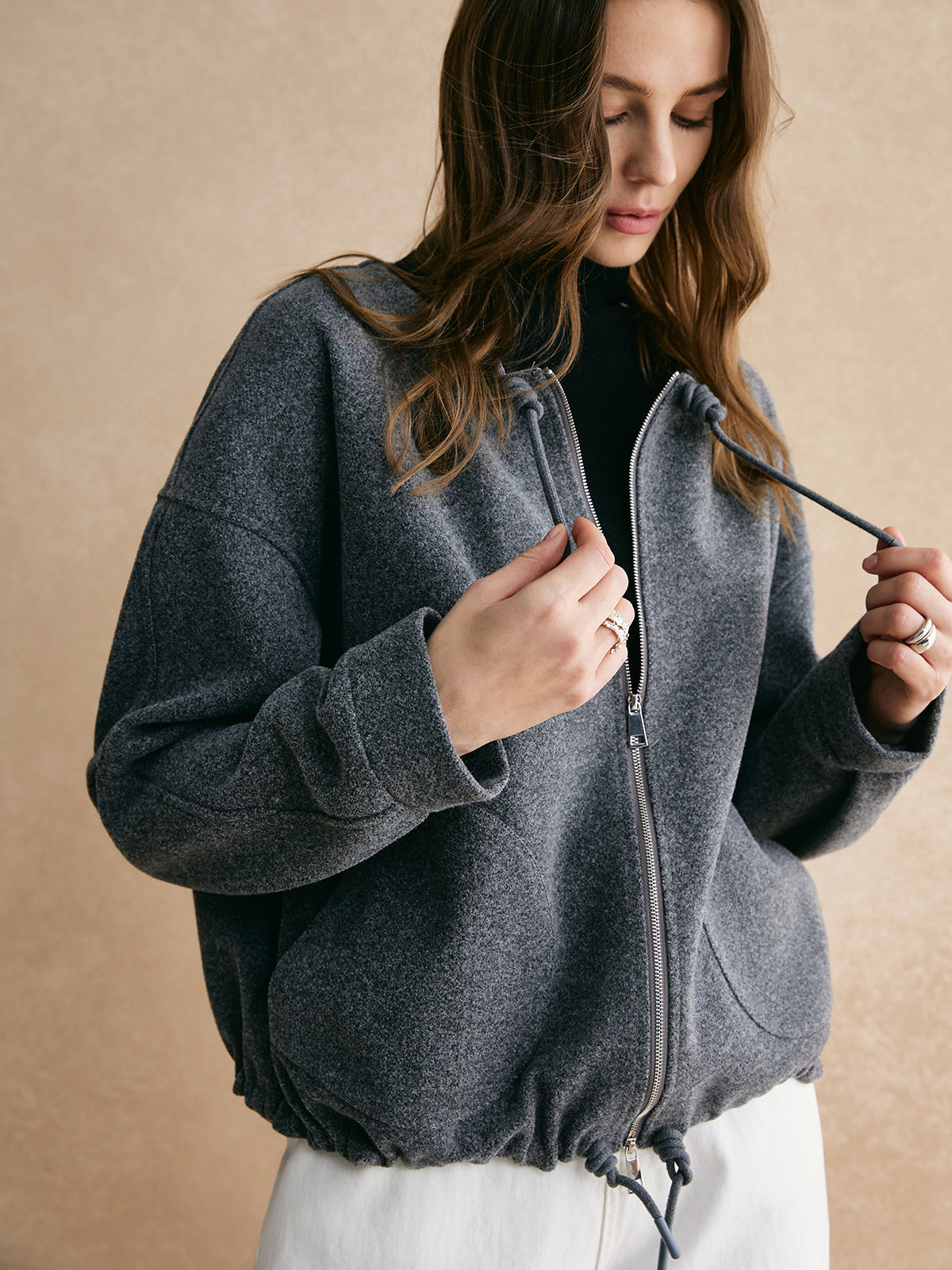 La Vie │ Veste ample à fermeture éclair