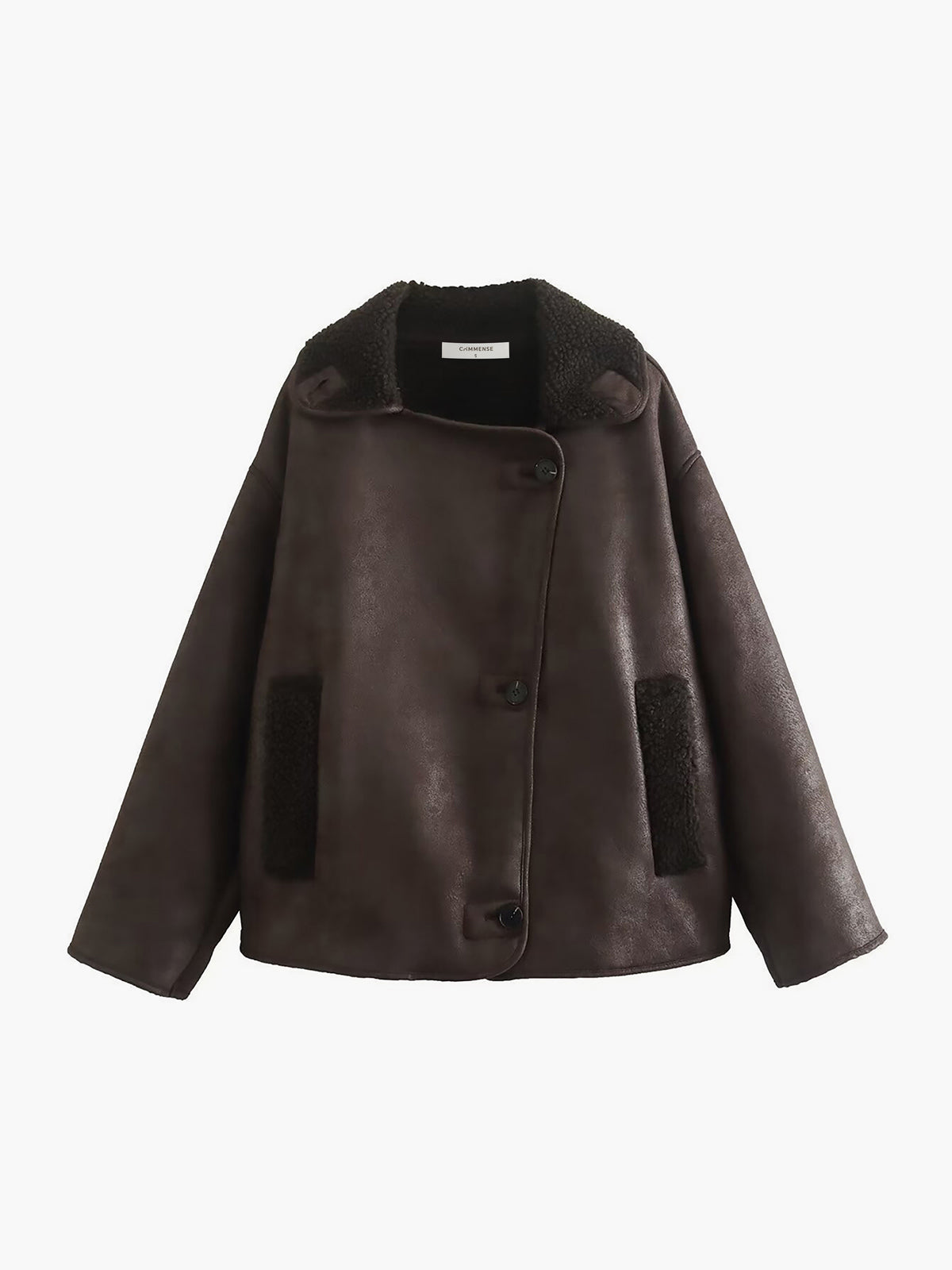 La Vie │ Veste chaude en faux cuir à revers