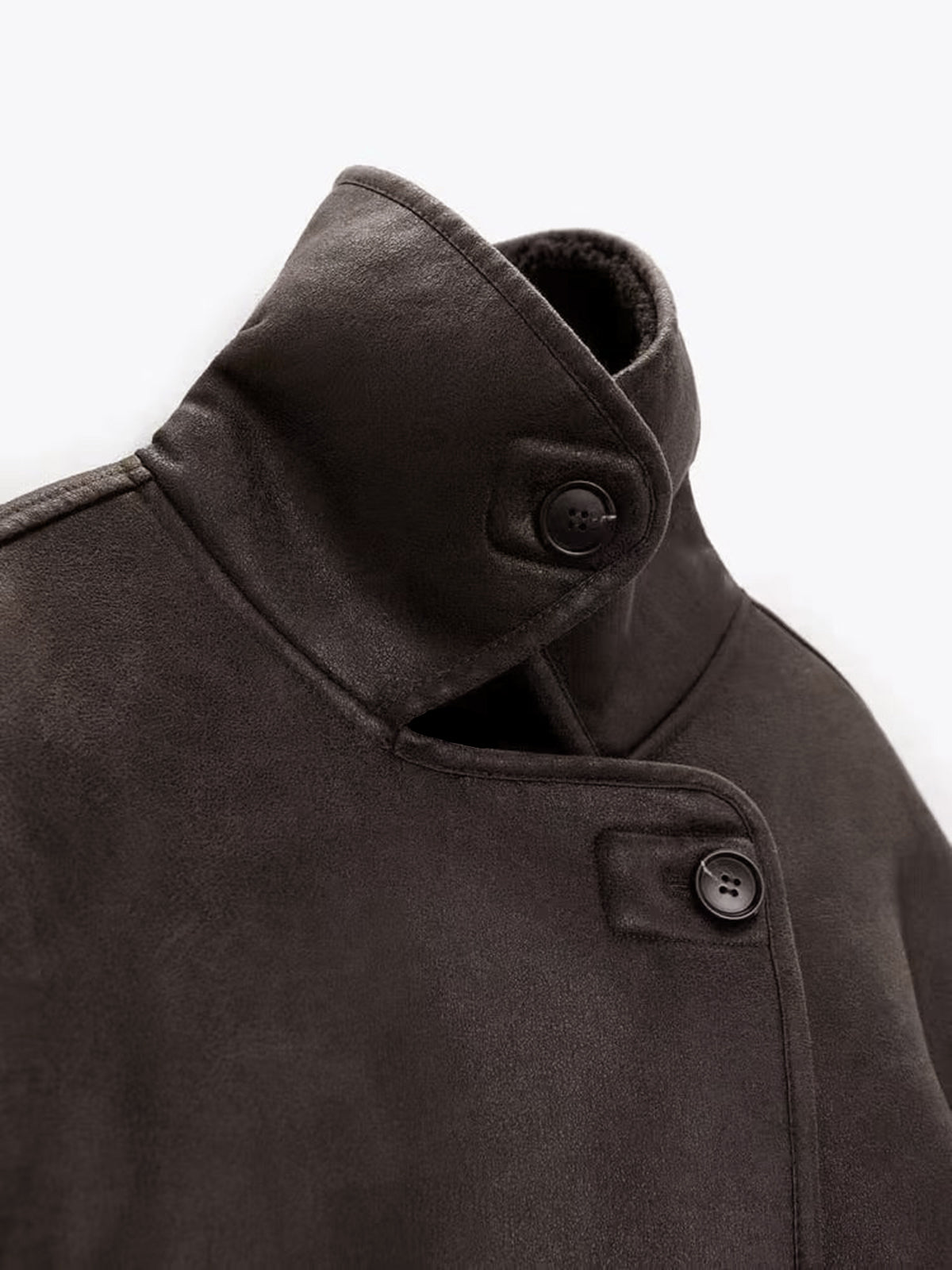 La Vie │ Veste chaude en faux cuir à revers
