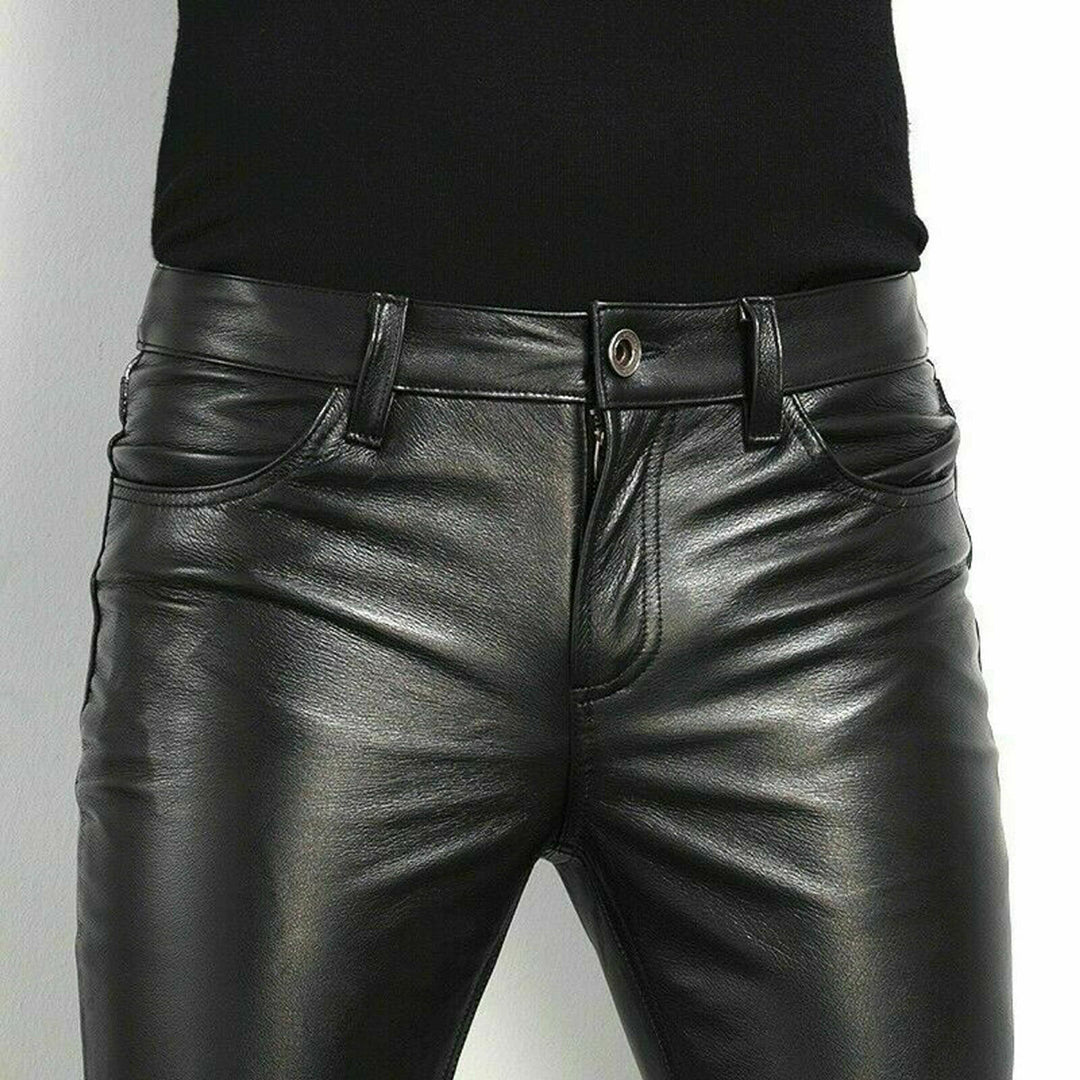 Brent - Pantalon en simili cuir noir pour homme