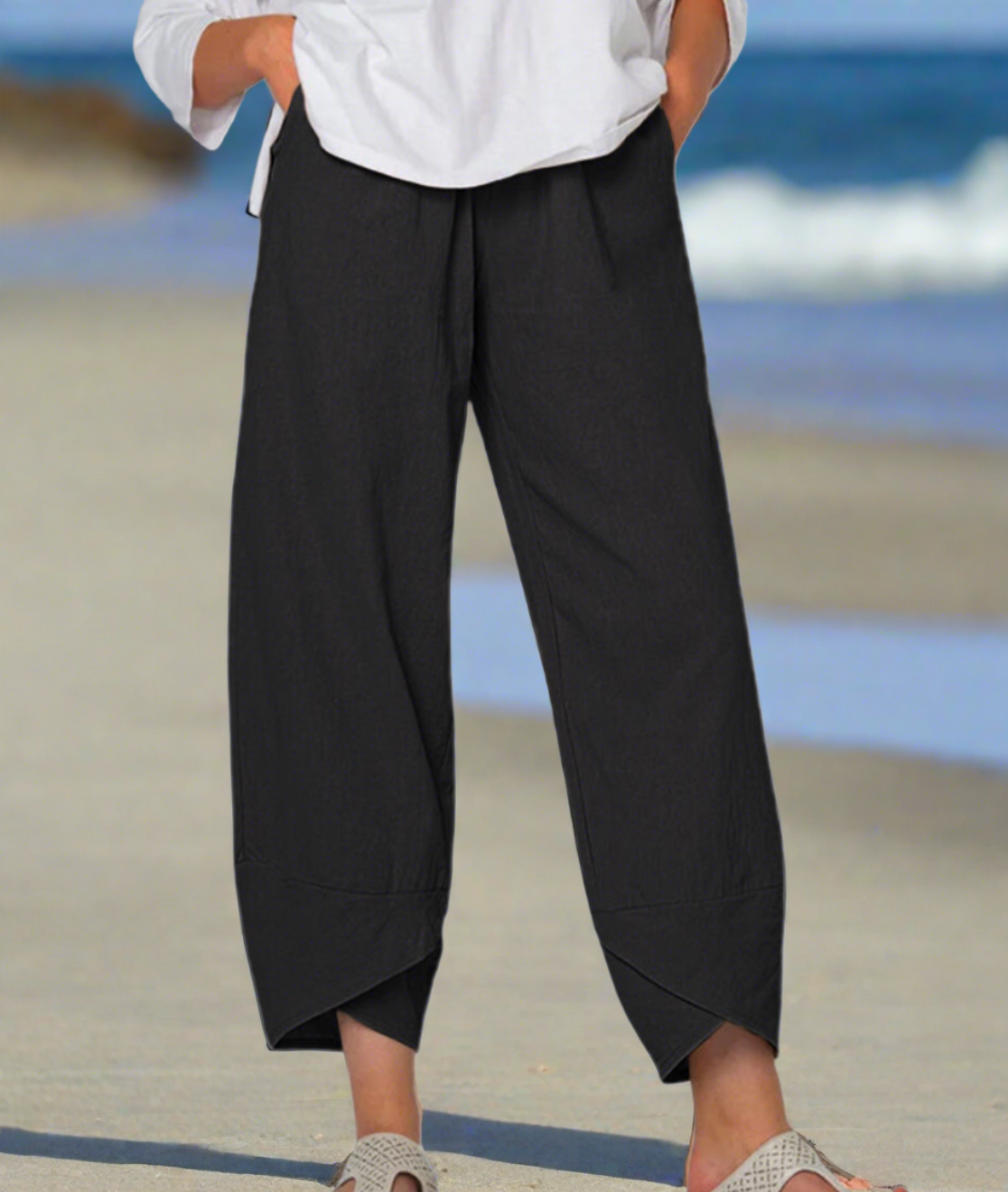Rubi - Confortable pantalon en coton coupe large